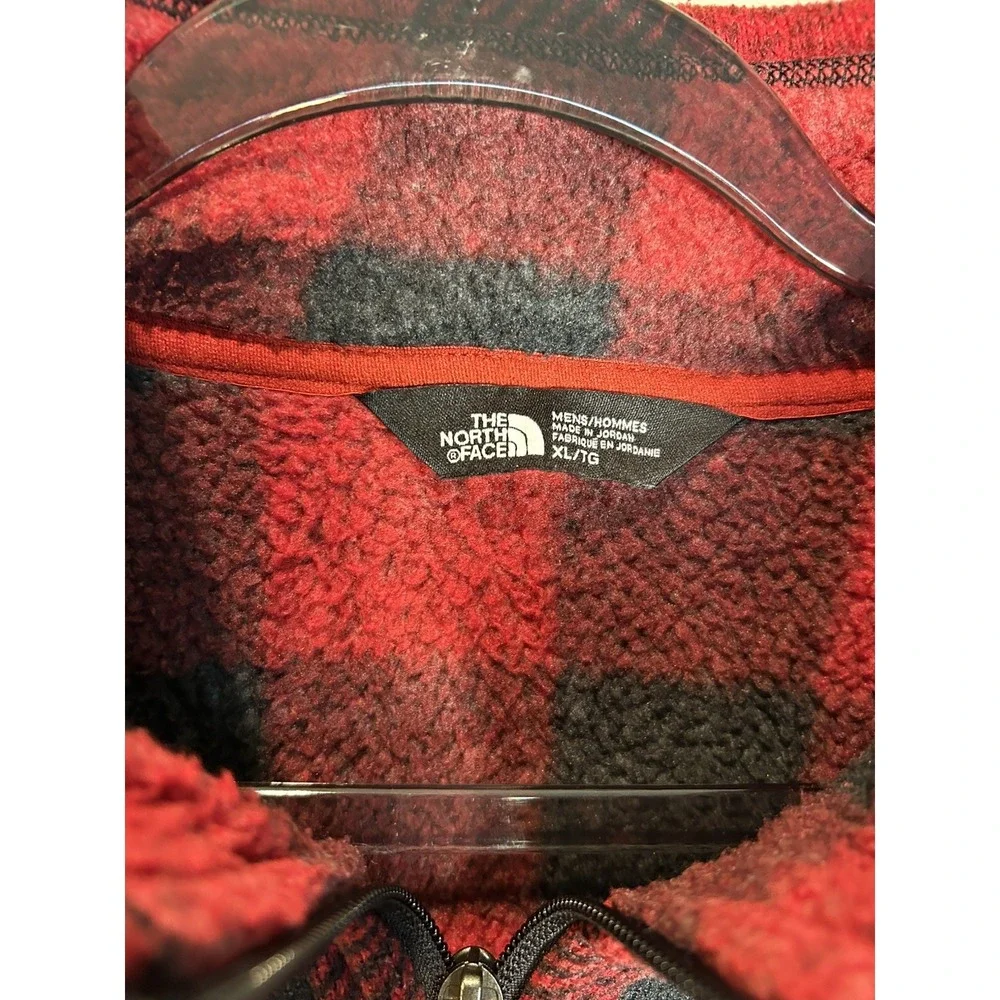 The North Face Gordon Lyons Jacket Men XL 1/4 Zip Fleece Buffalo Plaid Novelty